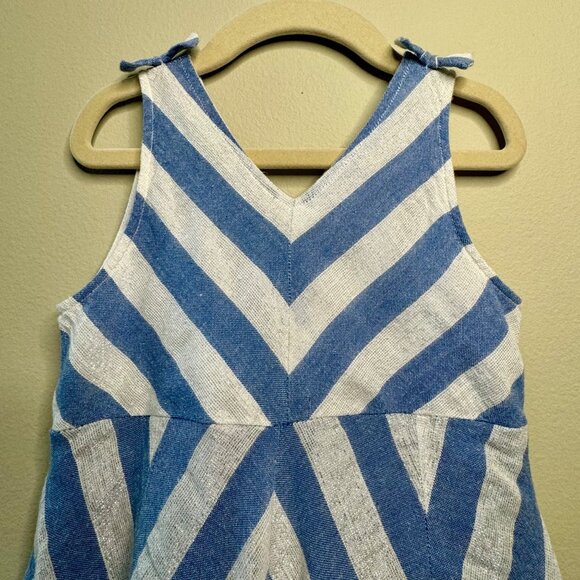 PINK CHICKEN Blue Chevron Stripe Party Dress Girls 6 Tulle Petticoat Fit Flare - Picture 3 of 10